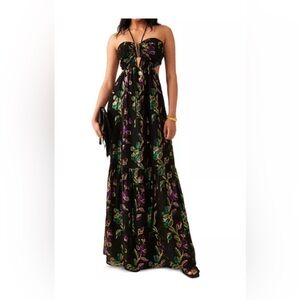 Chic Black Floral Maxi Dress